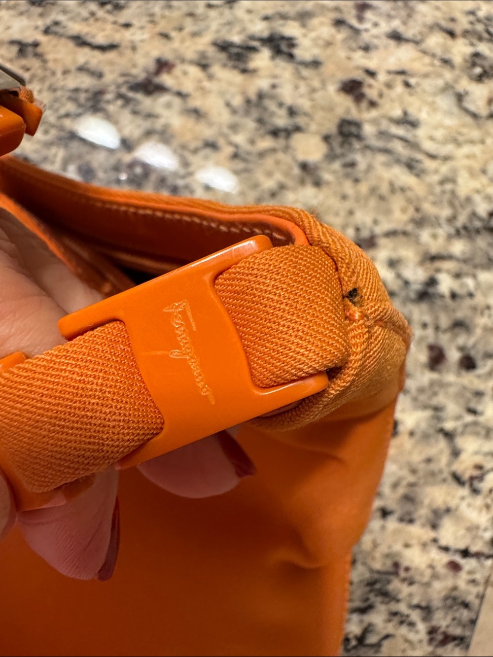 Ferragamo Orange Shoulder Tote Handbag - Picture 4 of 11